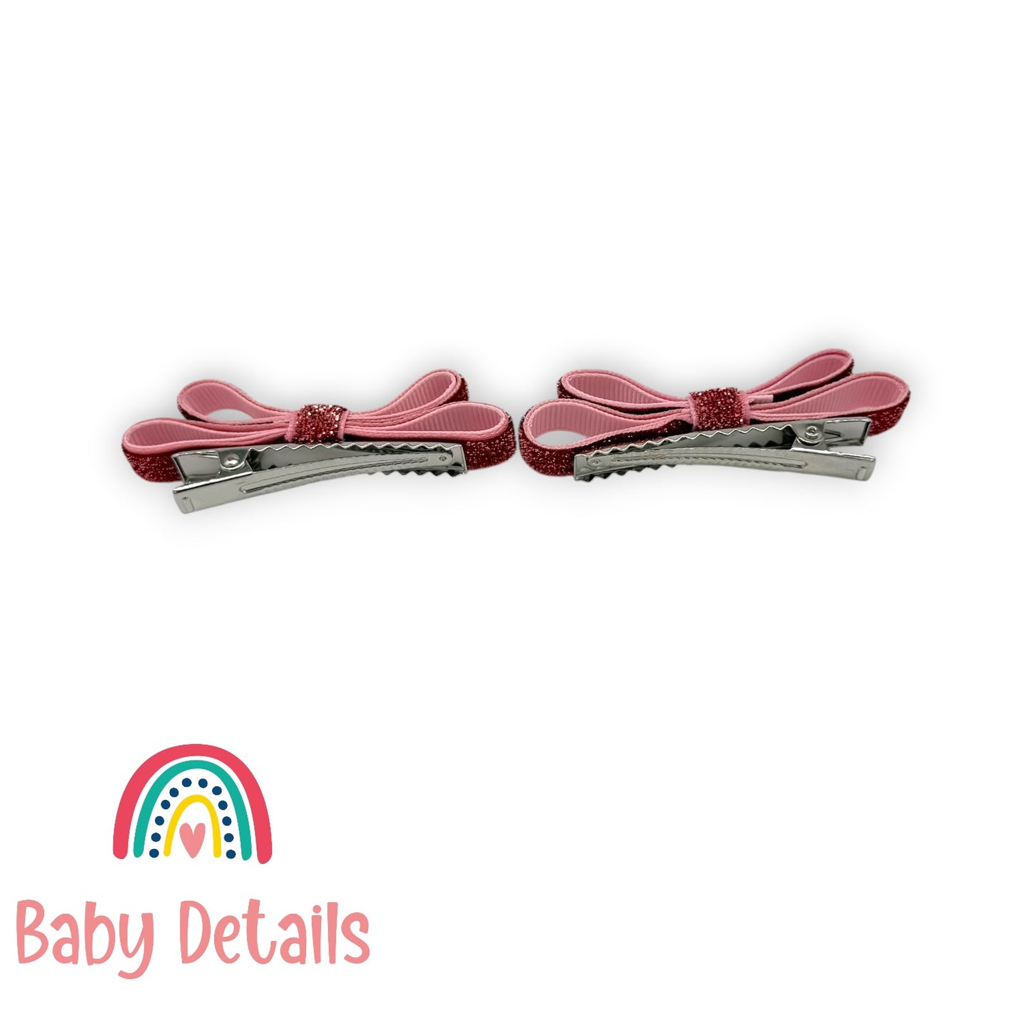 Set of 2 thin Shiny Ribbon - Pink