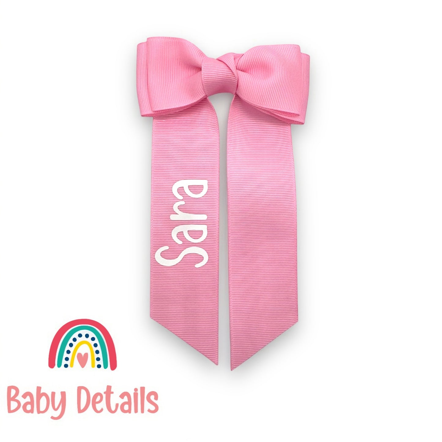 Long Simple Personalized Bow - Light Pink
