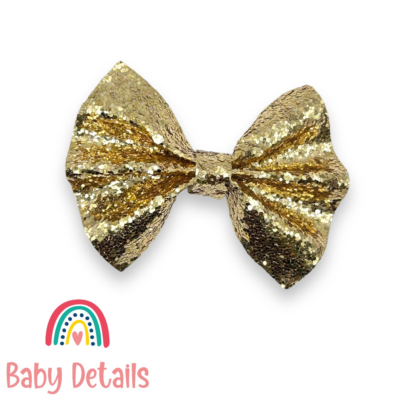 Big Bow Glitter Hair Clip - Gold