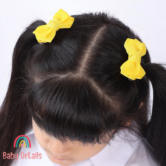 Set of 2 Mini Layers Hair Clips - Yellow