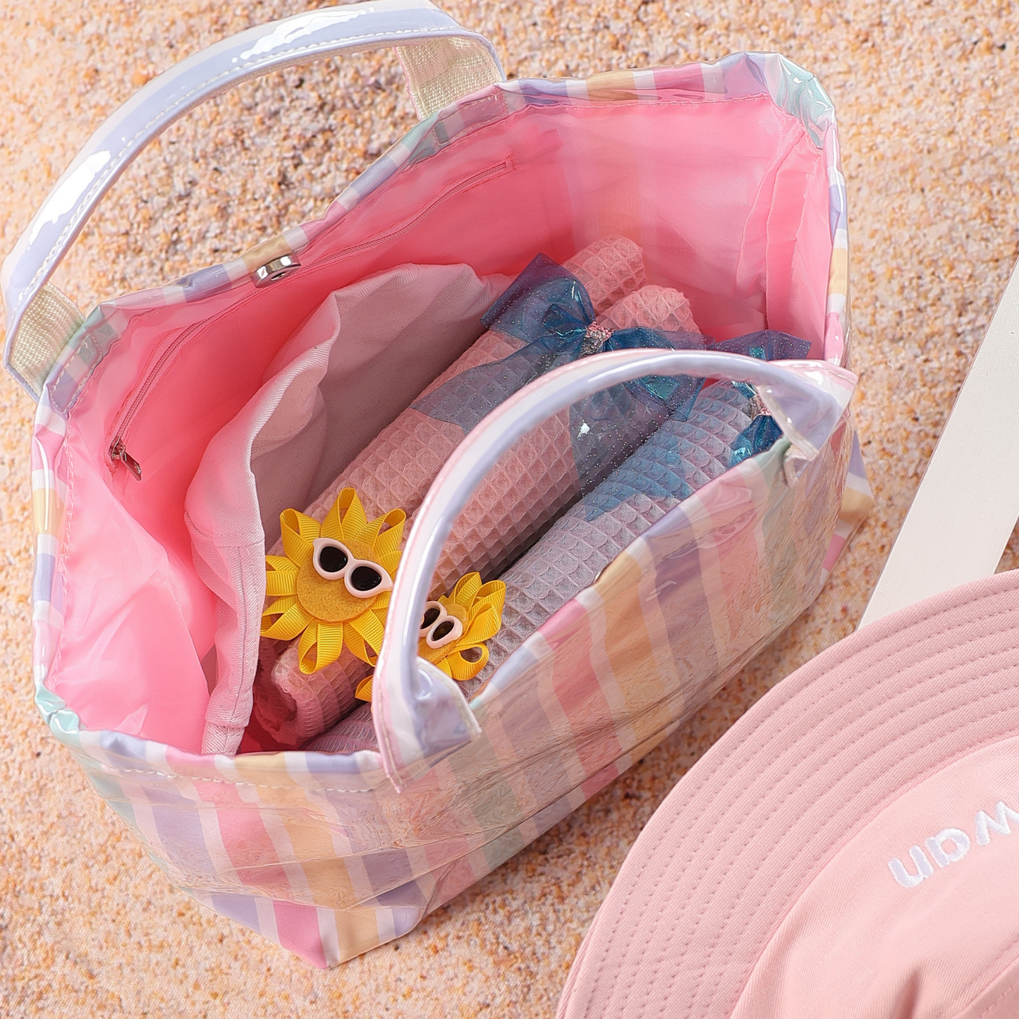 Pastel Sorbet Waterproof Beach Tote