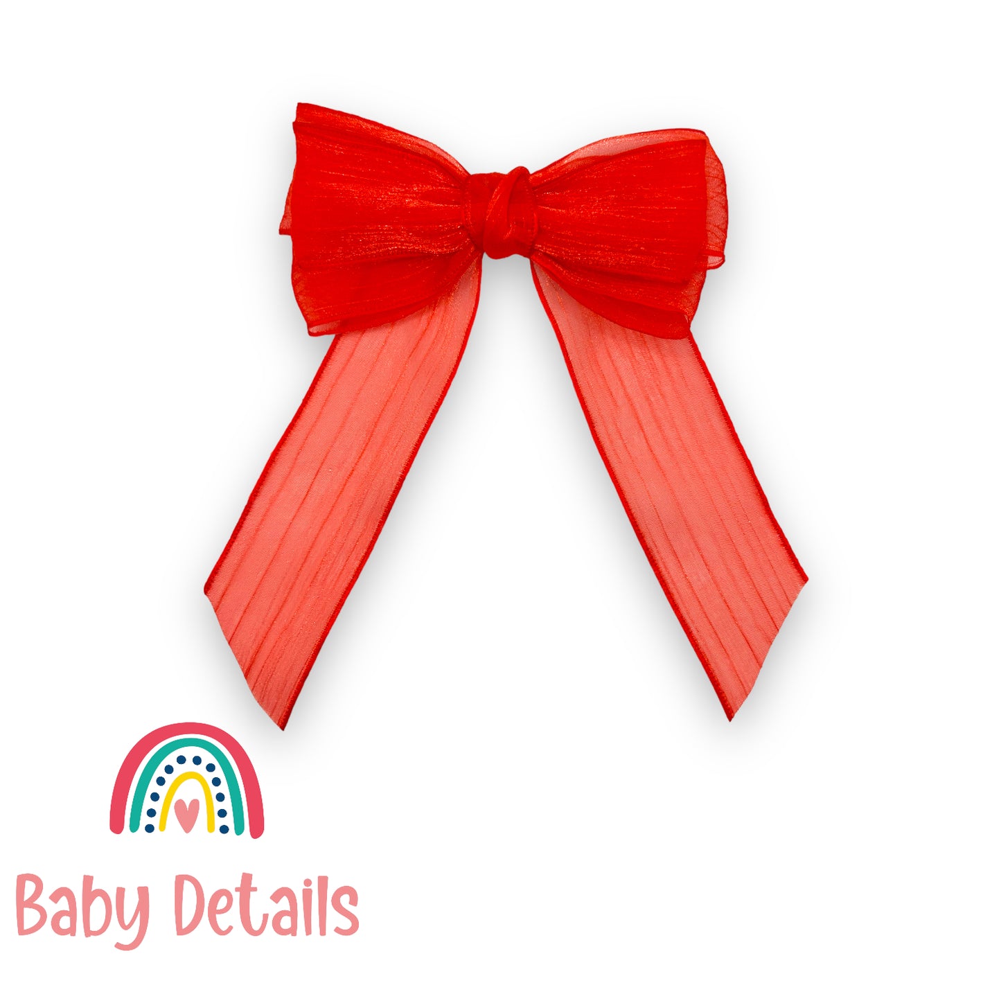 Long Chiffon Hair Clip - Red