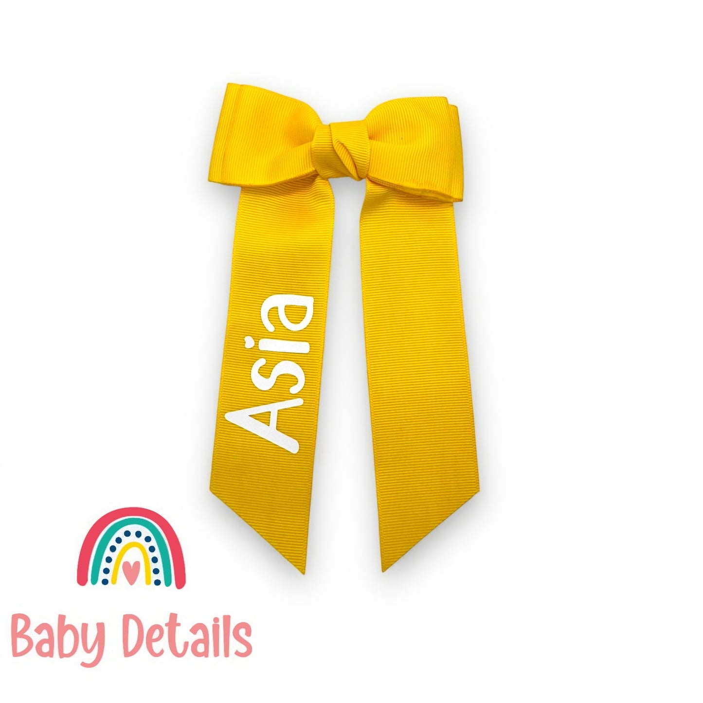 Long Simple Personalized Bow - Yellow