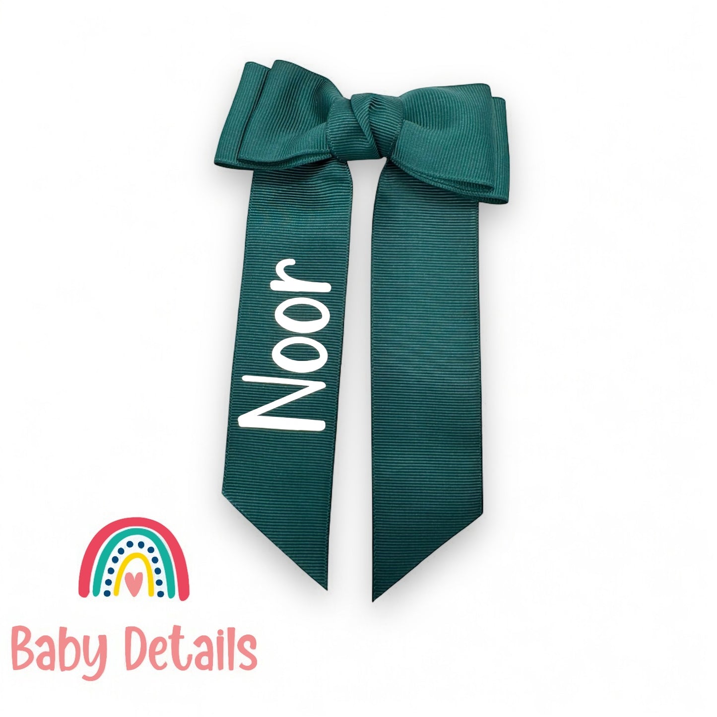 Long Simple Personalized Bow - Deep Green