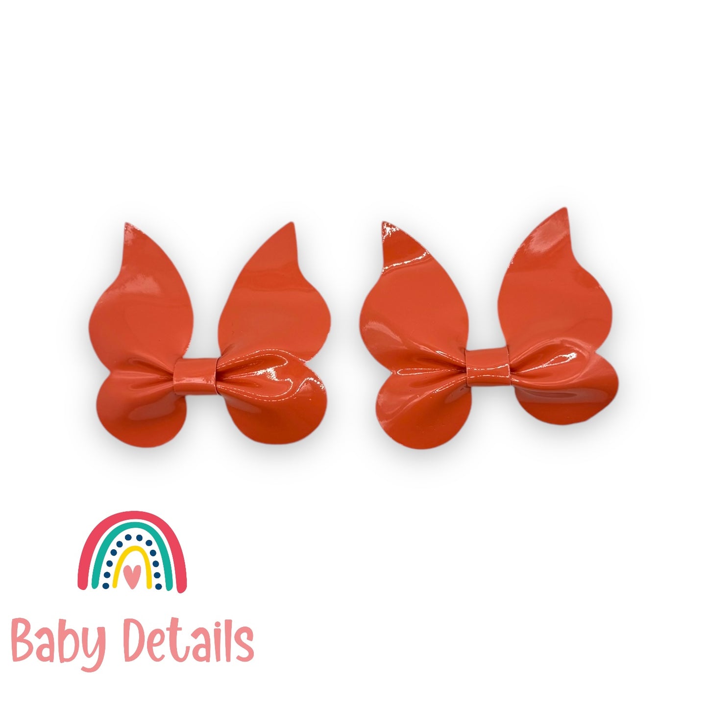 Set of 2 Leather Butterfly Clips - Orange