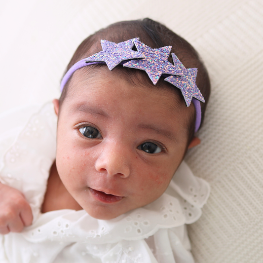 3 Stars Headband - matt purple