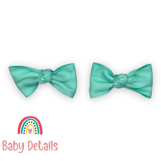 Set of 2 Classic Knot Bows - Aqua Green