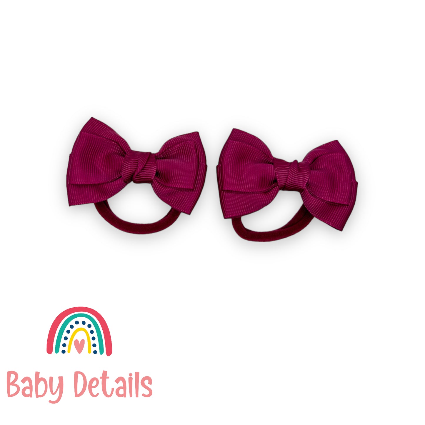 Set of 2 classic hair ties - Maroon