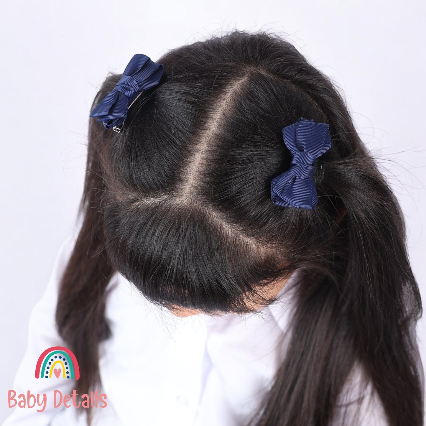 Set of 2 Mini Layers Hair Clips - Navy Blue