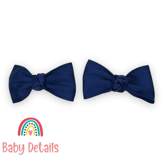 Set of 2 Classic Knot Bows - Navy Blue
