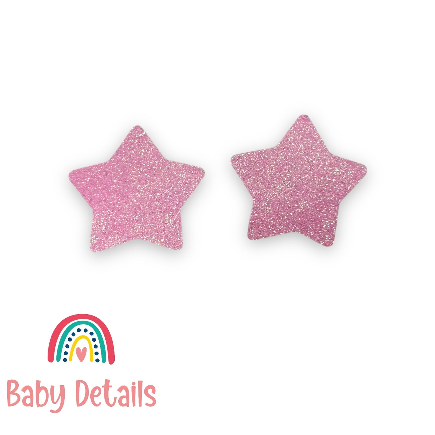 Set of 2 Sparkling Star clips - Pink