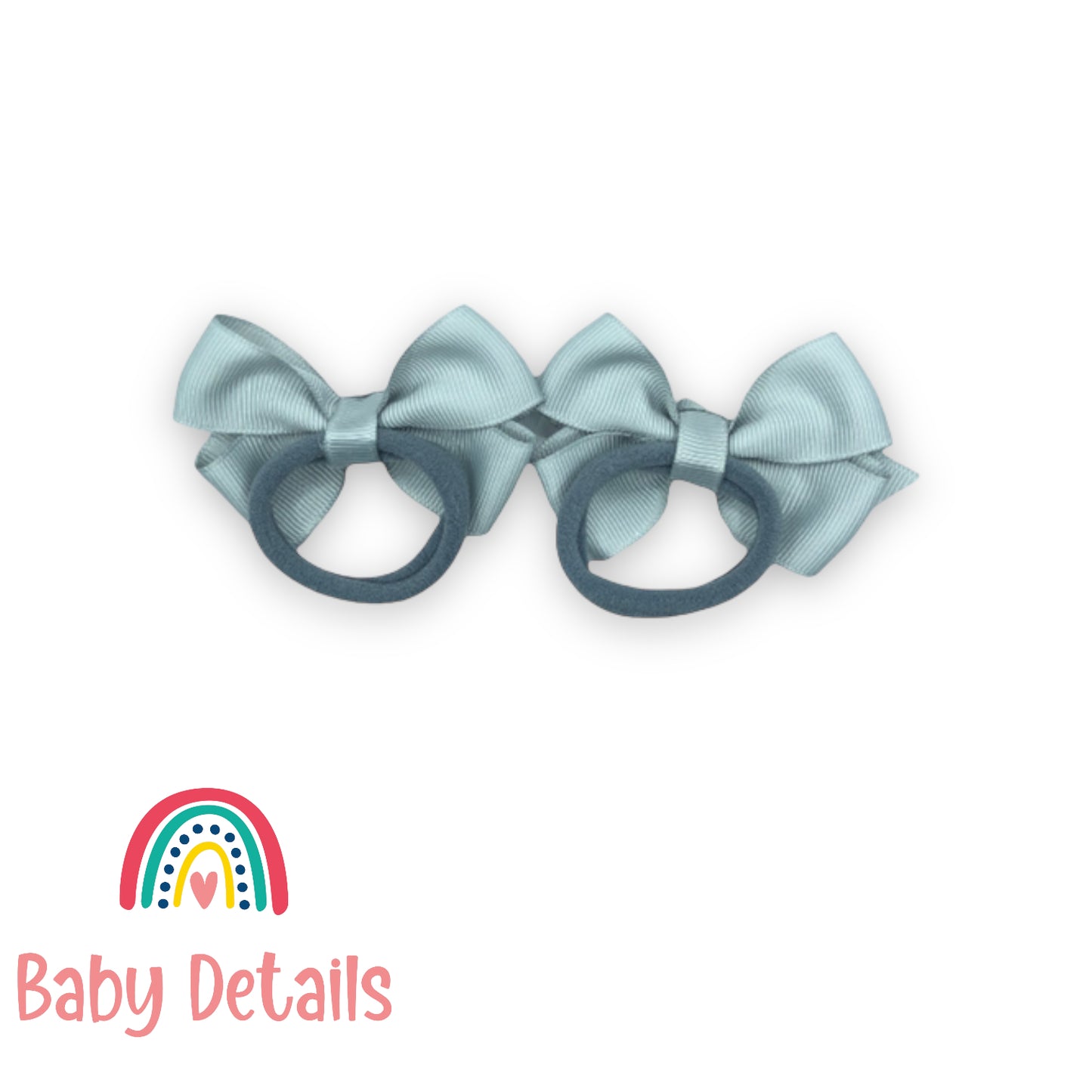 double light grey bow hair ties