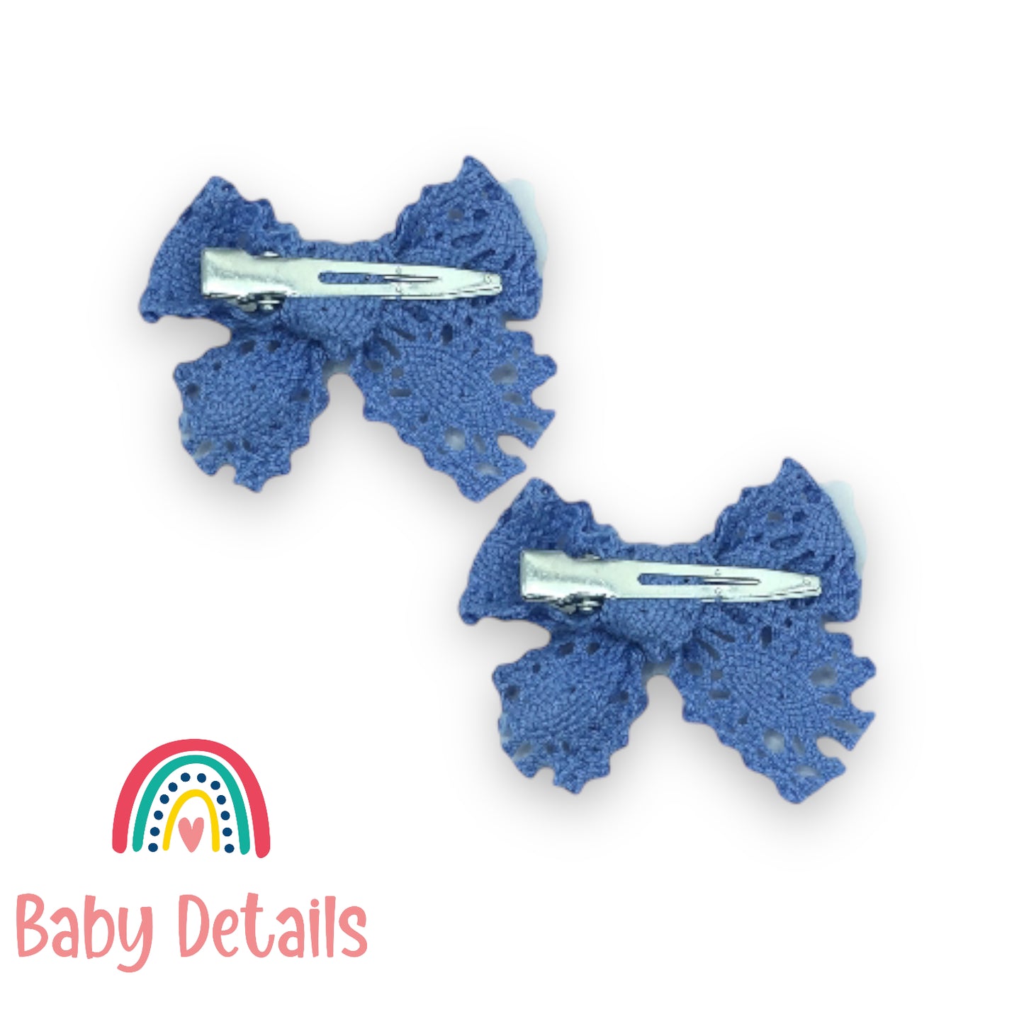 mini crochet hair clips - Blue