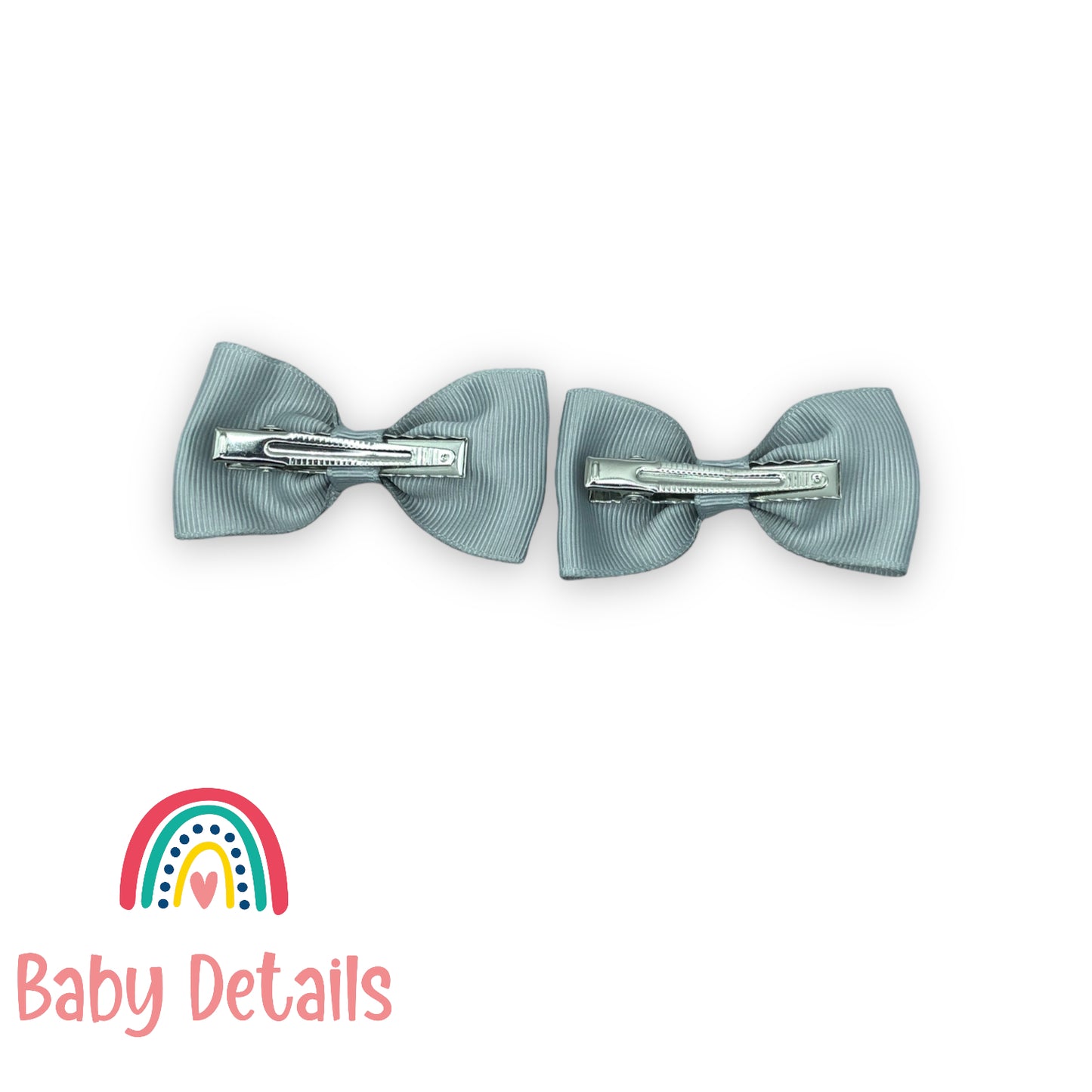 Basic Bow Hair Clips Light Gray