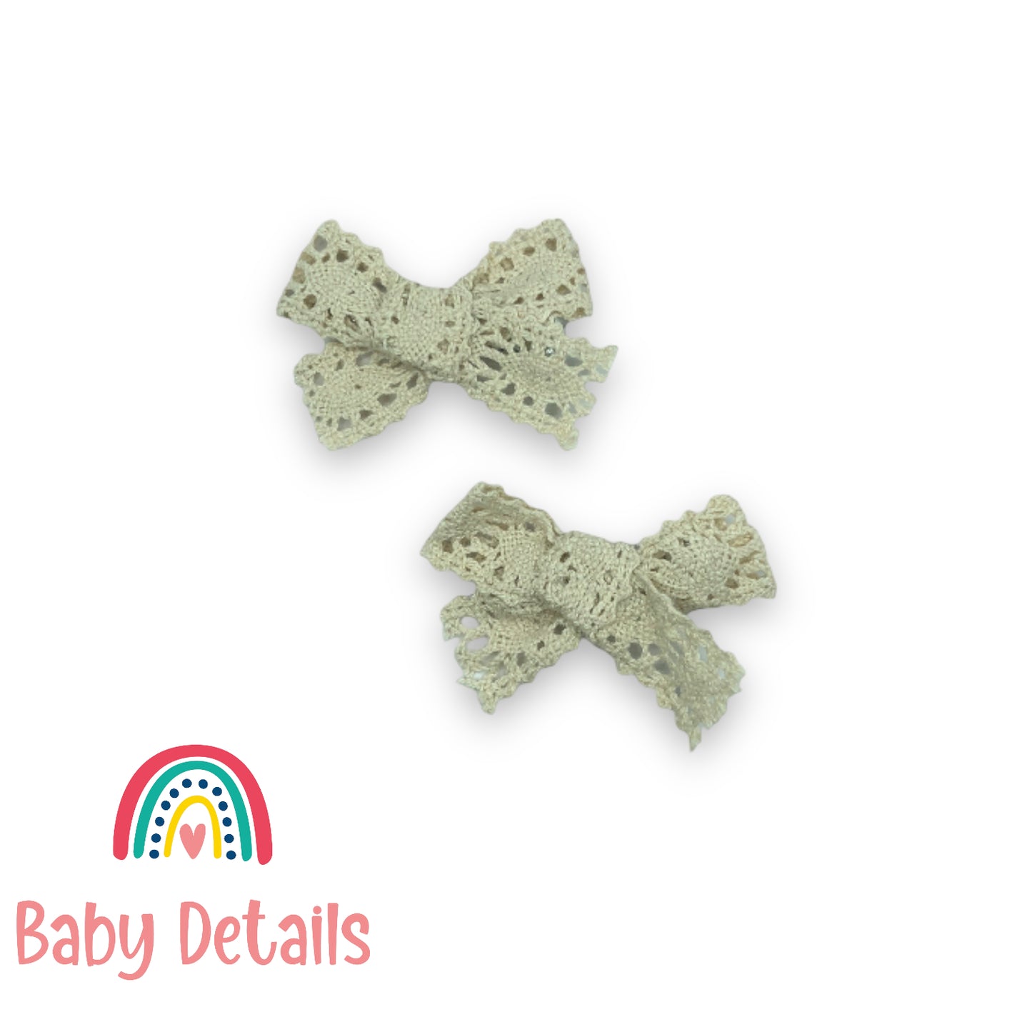 mini crochet hair clips - Beige