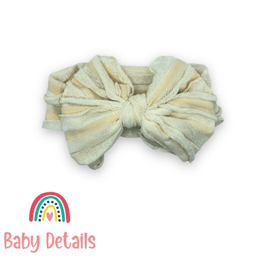 beige big bow headband