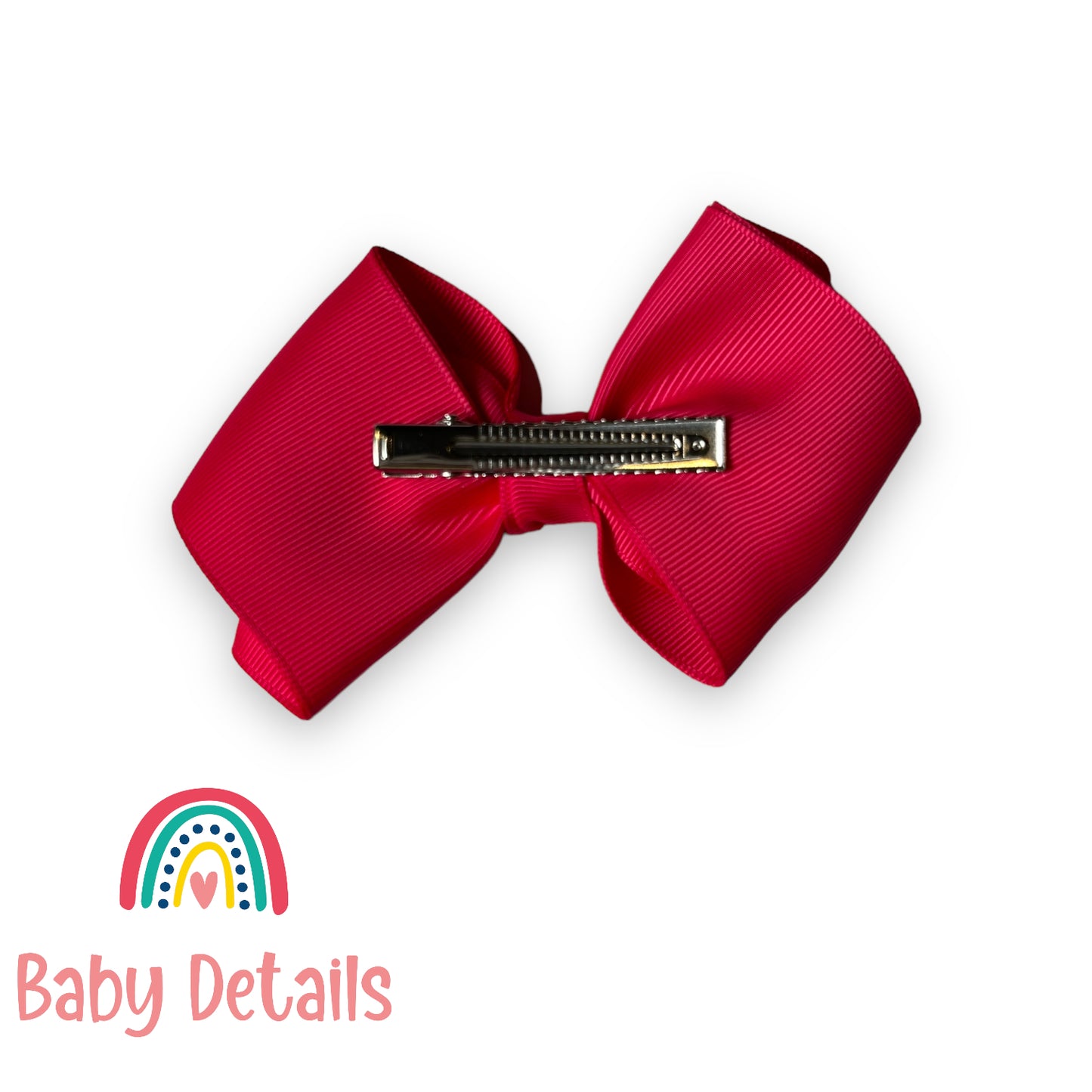 Big curved bow hair clip - Fuchsia