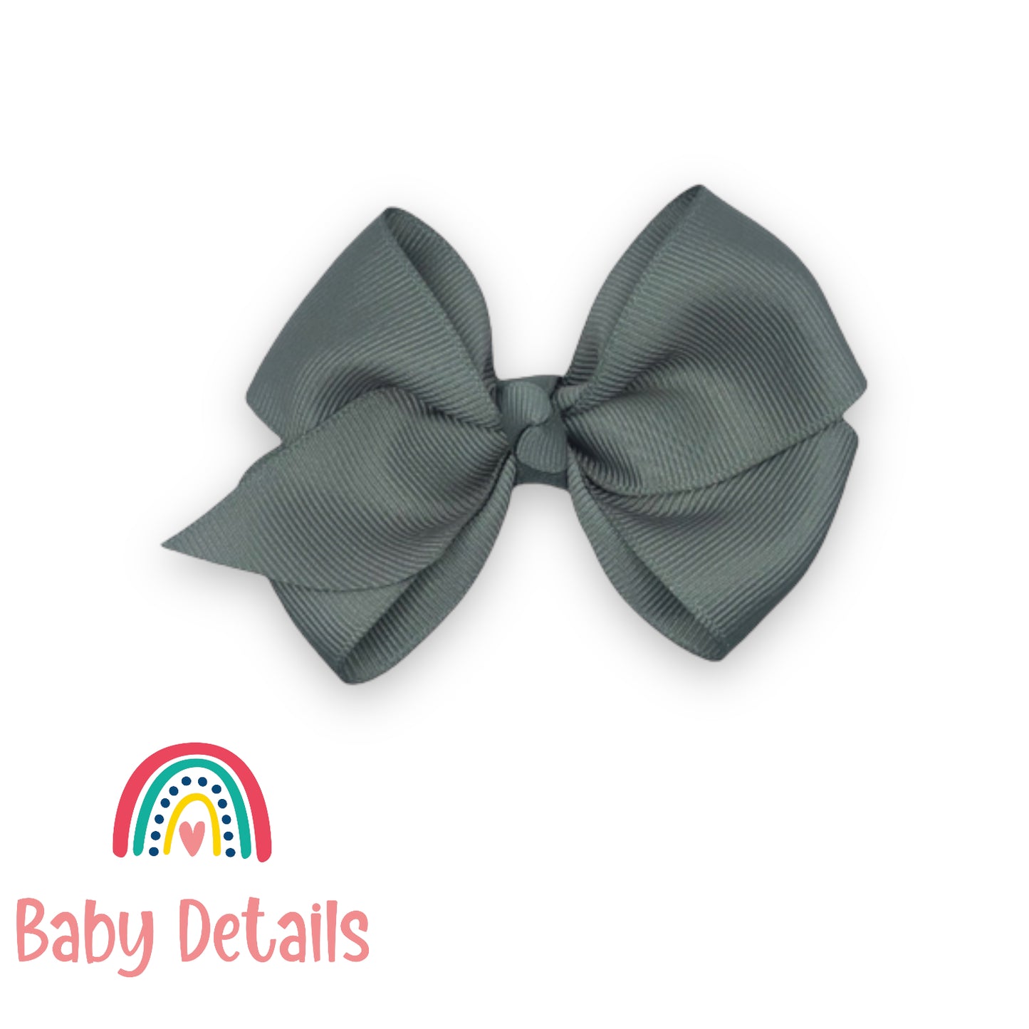 Double dark grey big bow hair clip