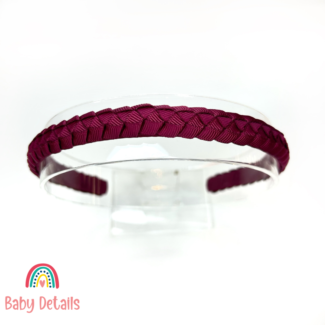 Braided Headband - Maroon