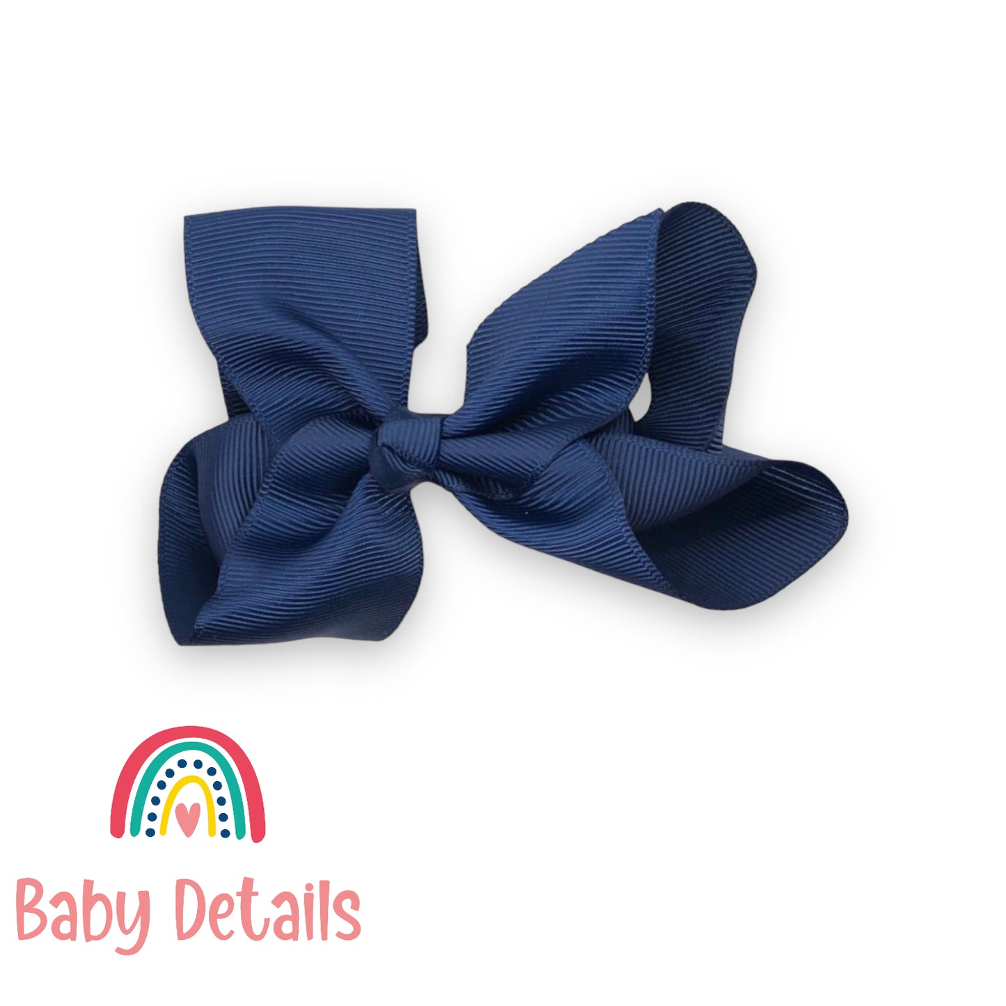 Big Basic Bow Hair Clip Navy Blue