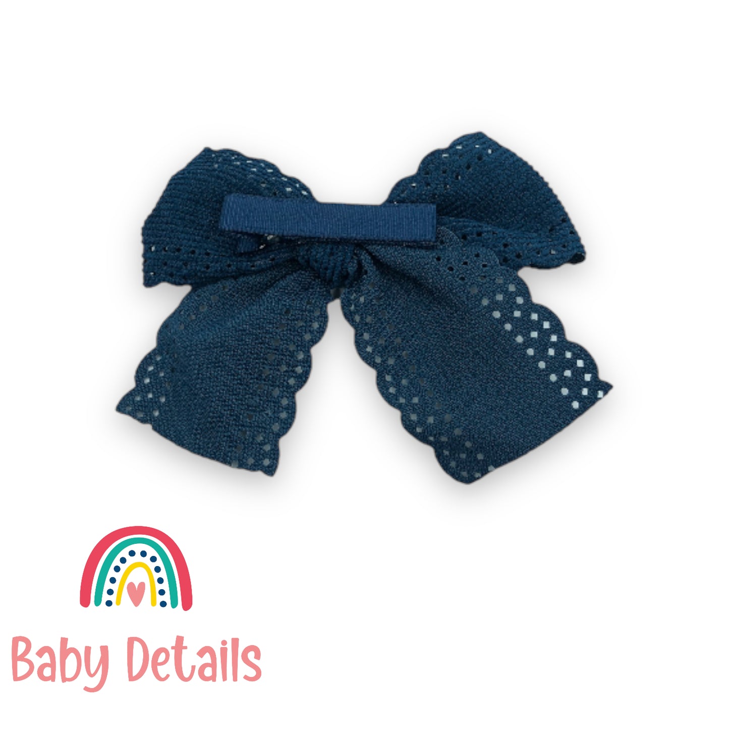 Velvet Bow Hair Clip Navy Blue