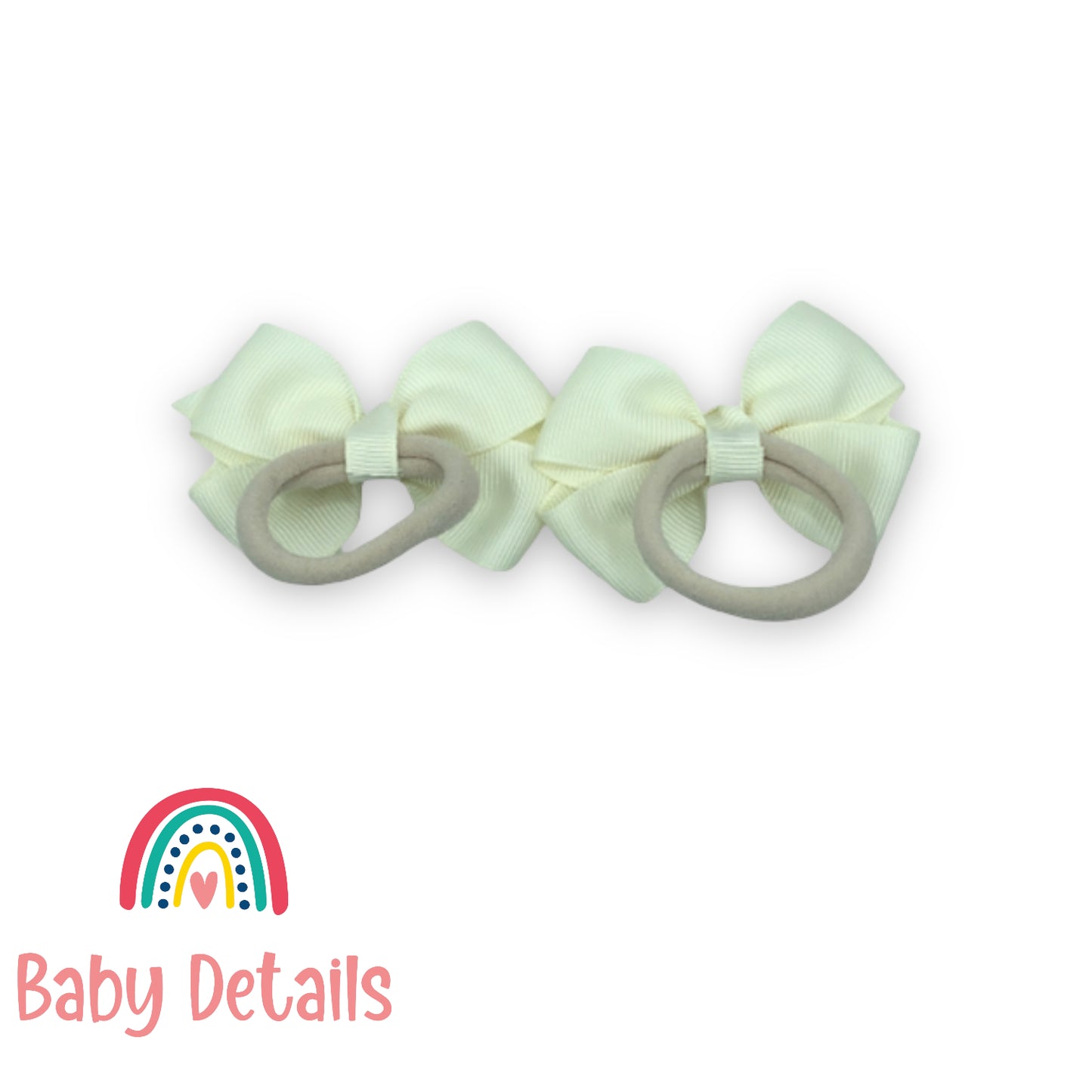 double off white bow hair ties