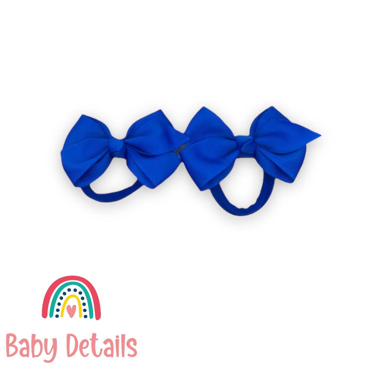 double royal blue bow hair ties