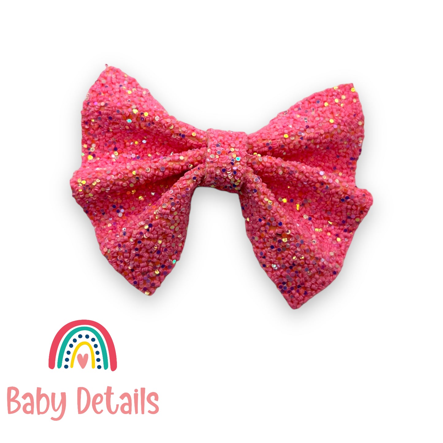 Big Bow Glitter Hair Clip - Pink