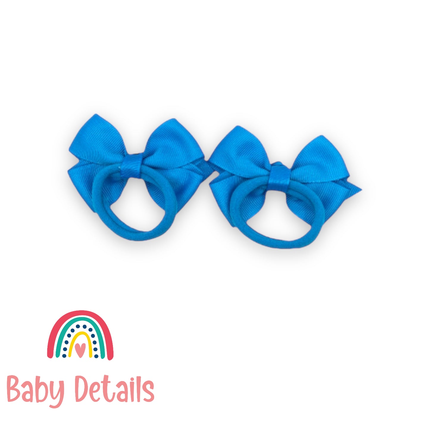 double blue bow hair ties