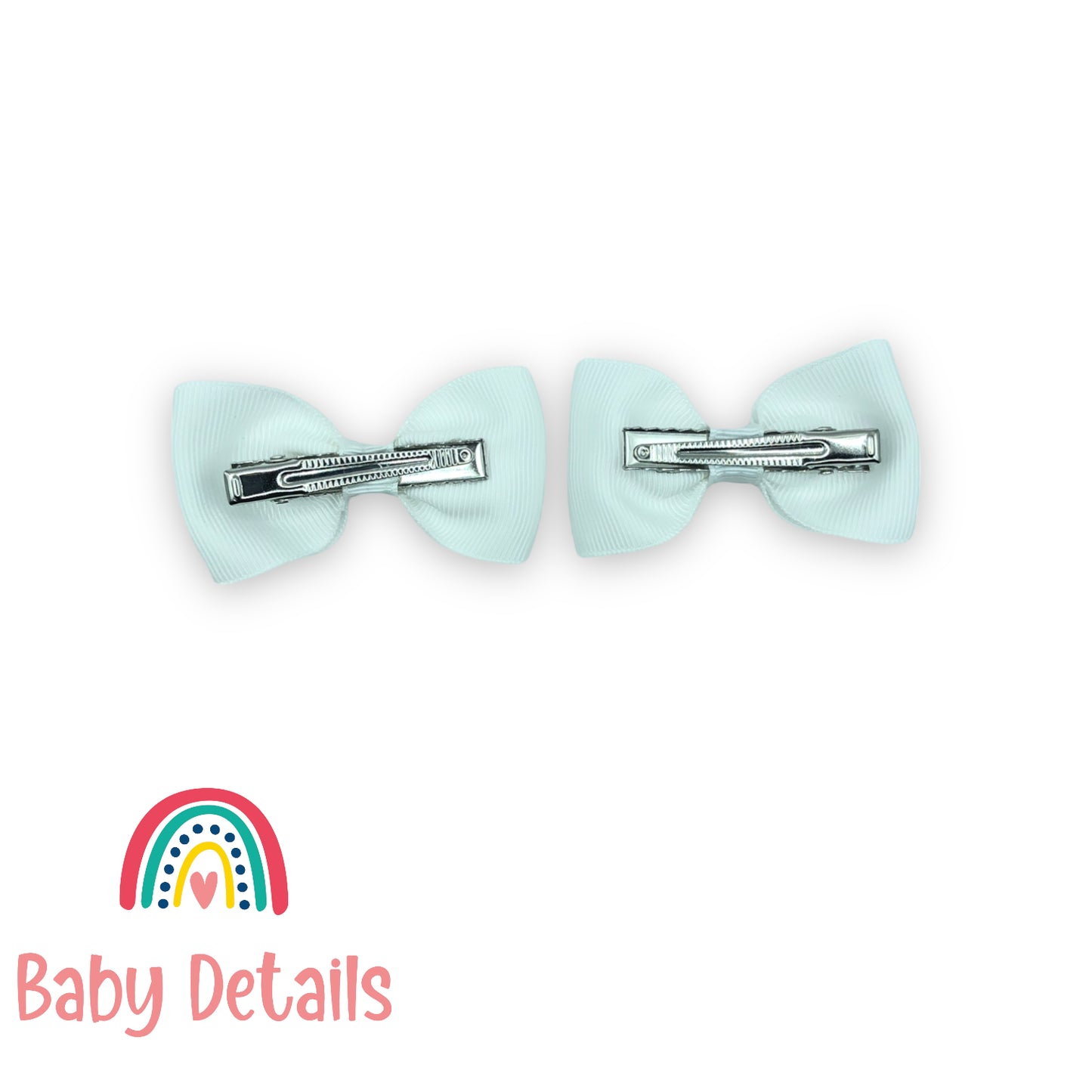 Basic Bow Hair Clips White