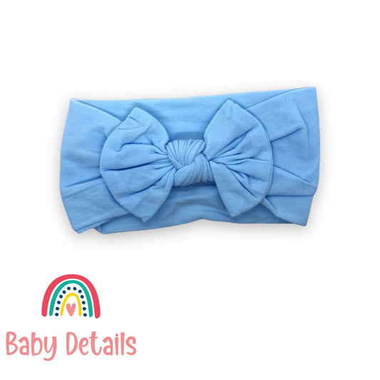 Light Blue Soft Bow Headband