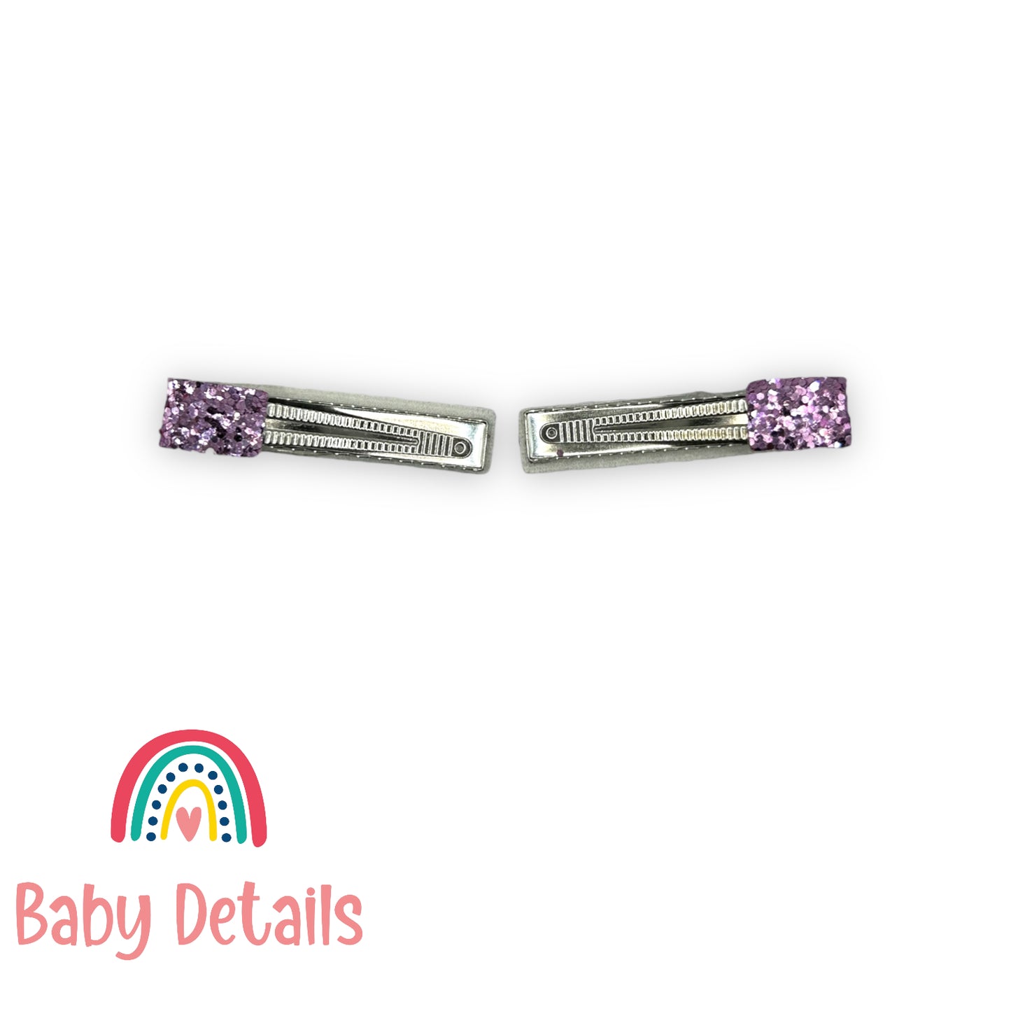 Glitter Bar Hair Clips - Purple