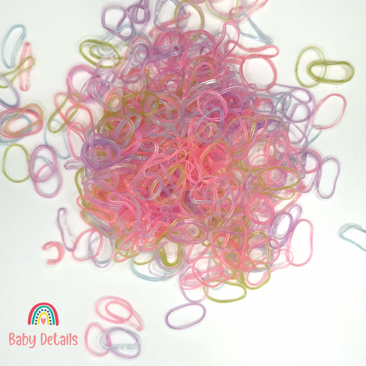 Disposable Rubber Bands - Pastel colors - 1000 pcs