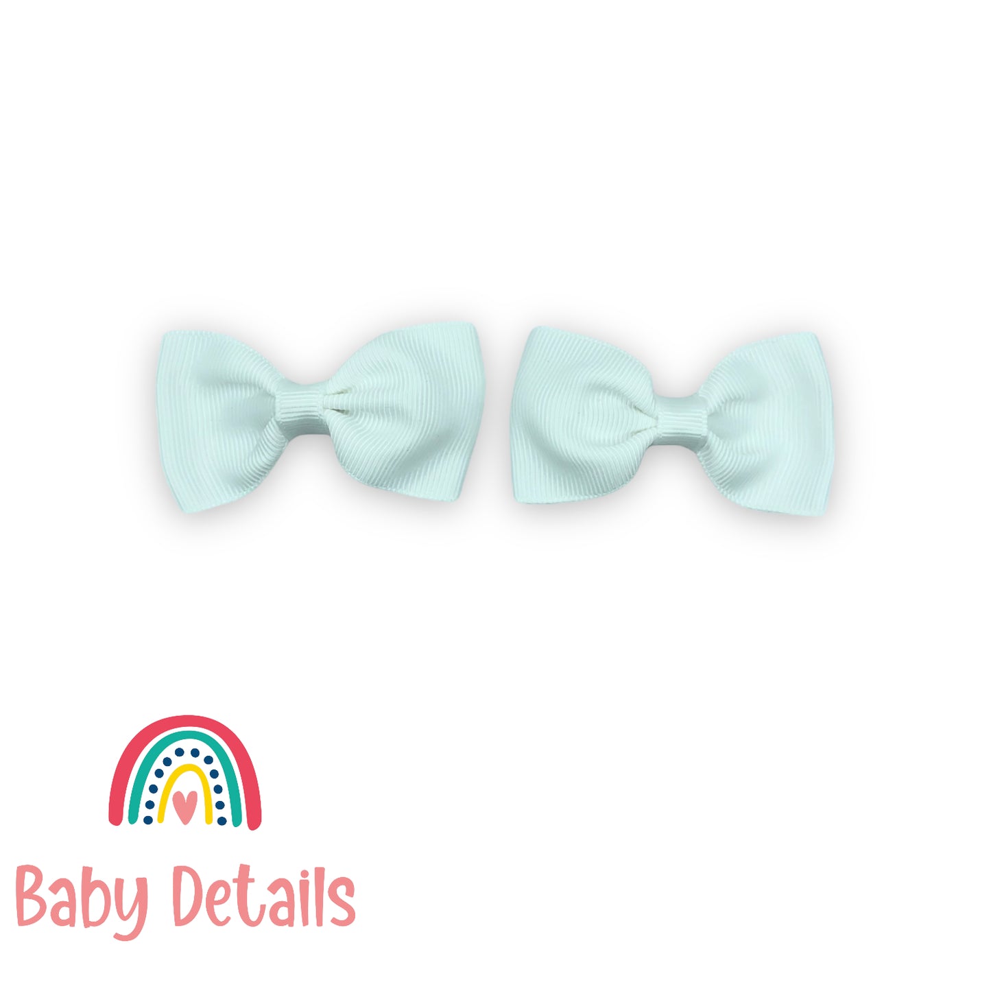 Basic Bow Hair Clips White