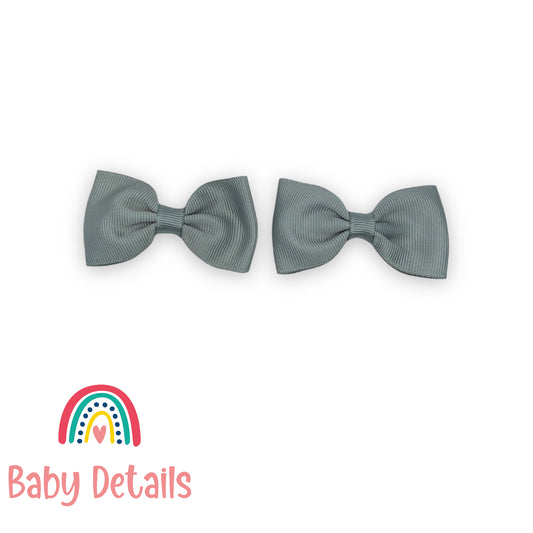 Basic Bow Hair Clips Dark Gray