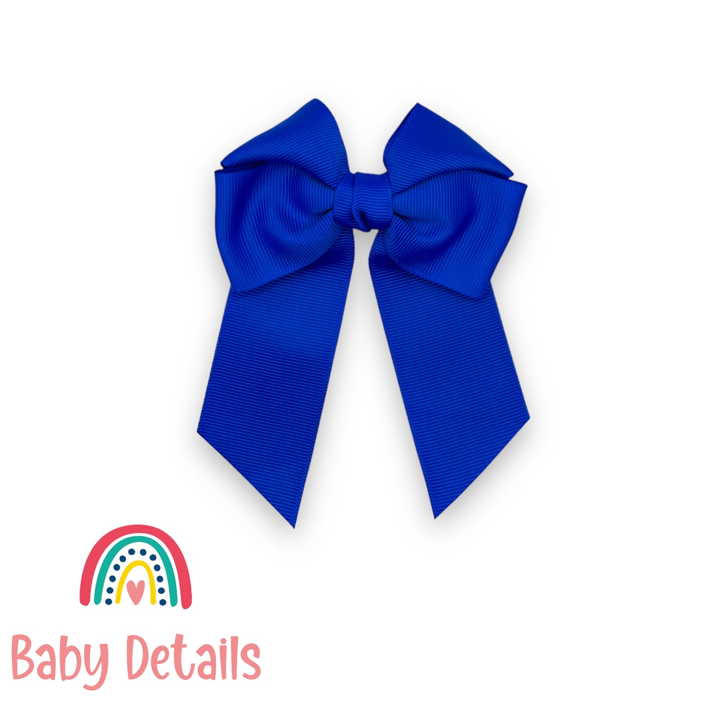 Bow with tail hair clip - Royal Blue