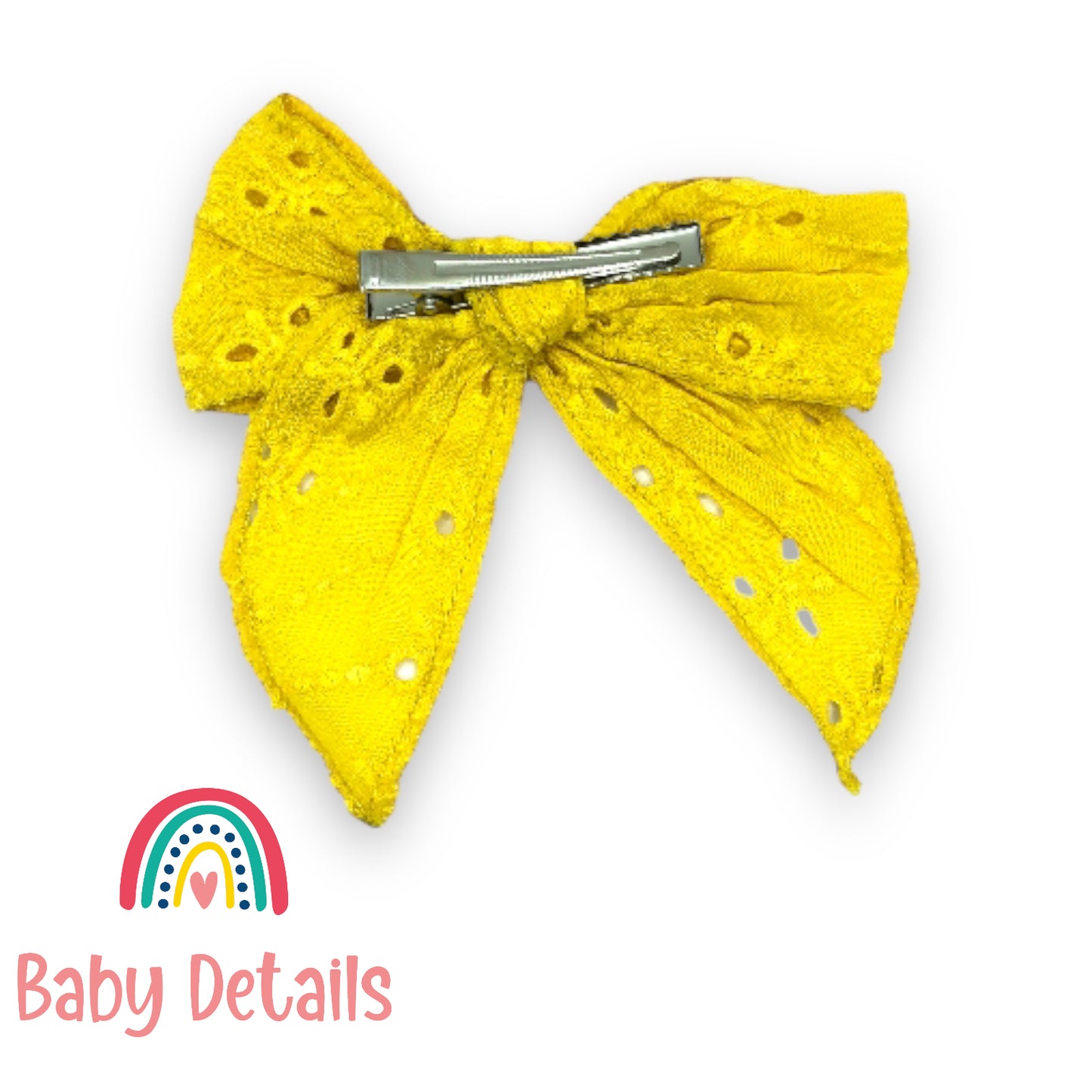 big yellow bow hair clip