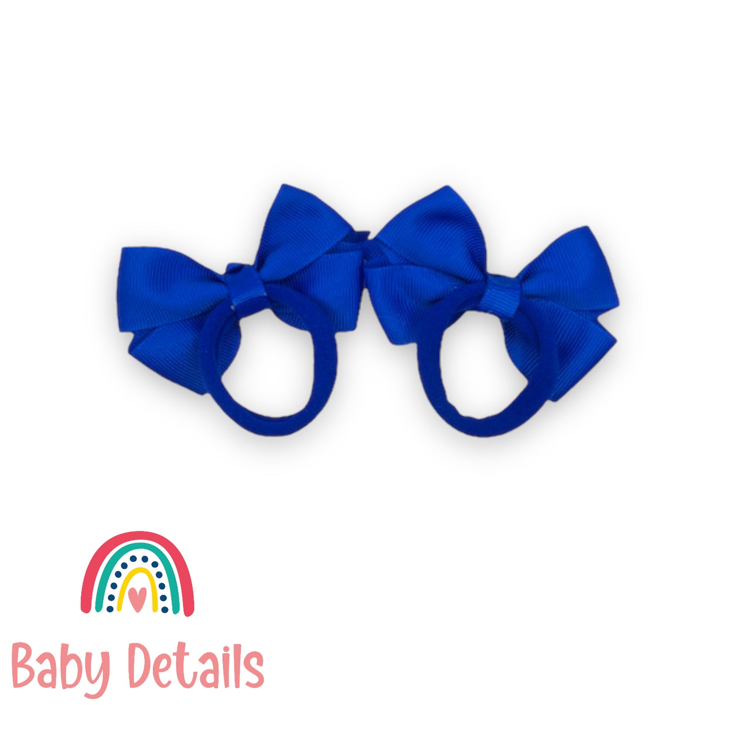 double royal blue bow hair ties