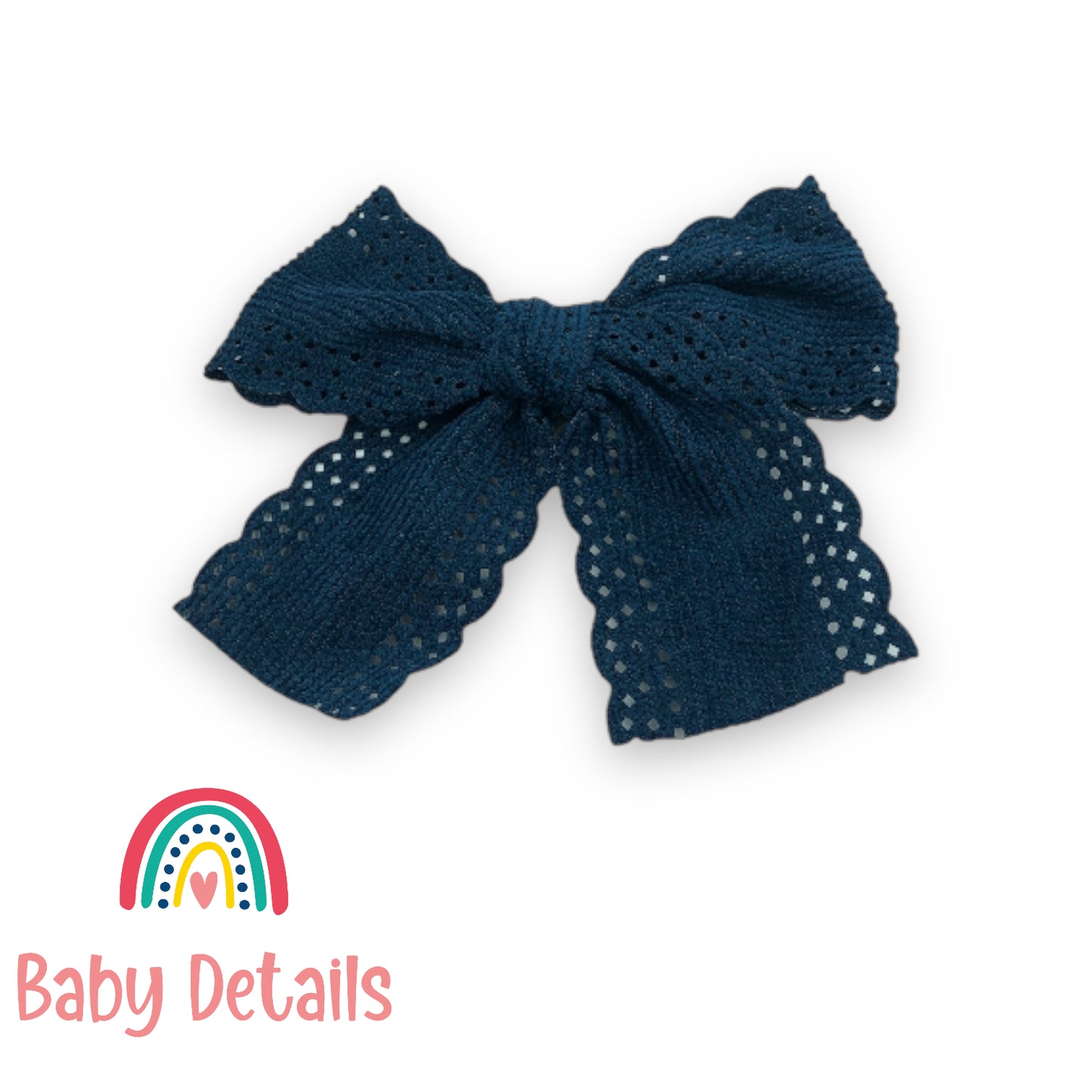 Velvet Bow Hair Clip Navy Blue