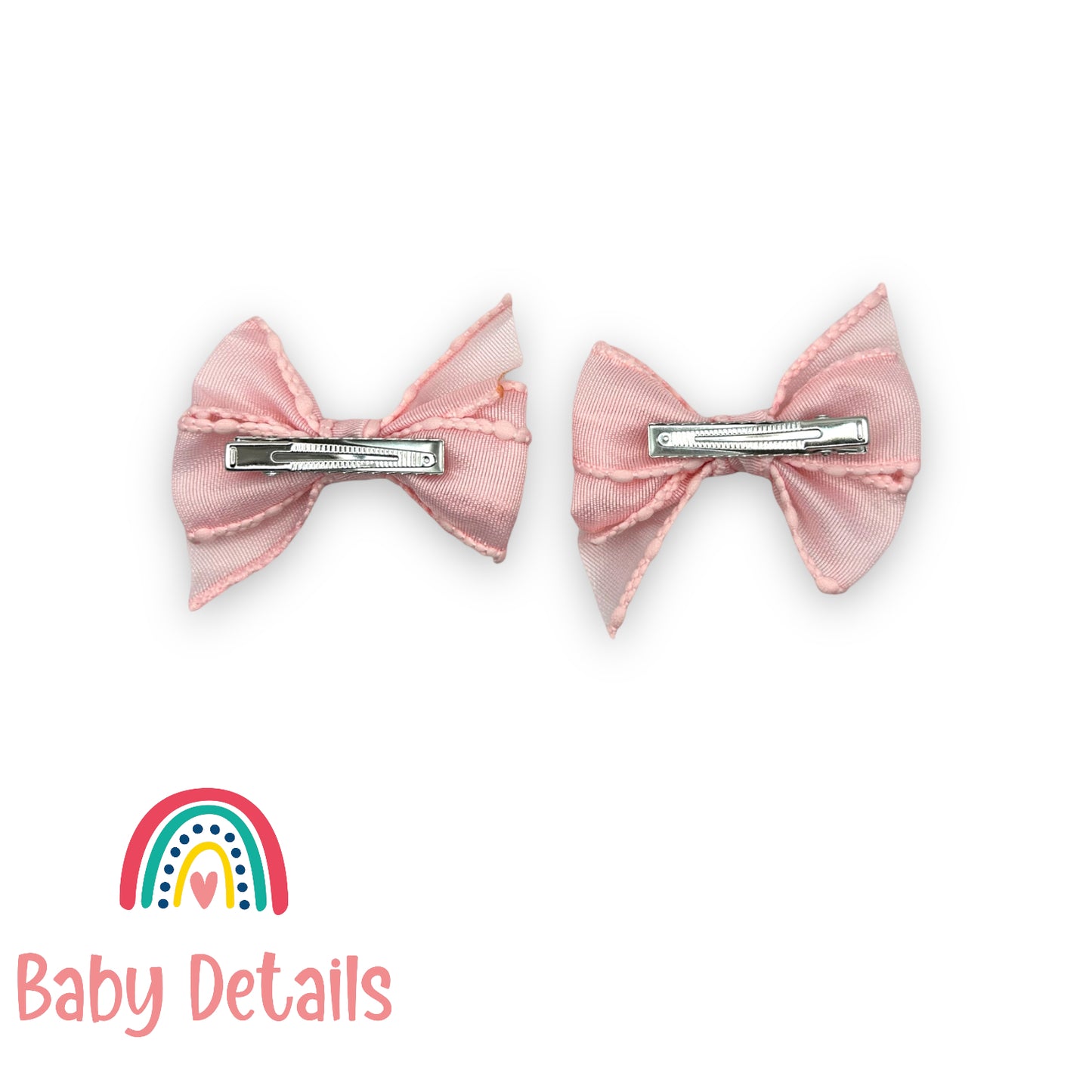 Elegant Bow Hair Clips - Pink