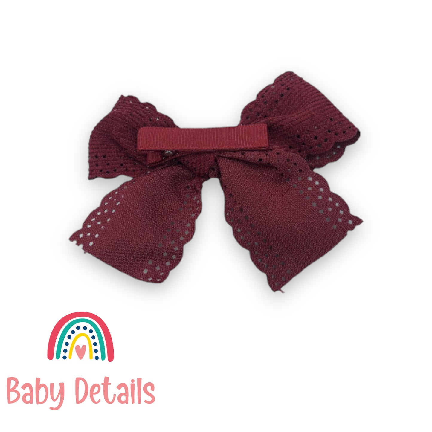 Velvet Bow Hair Clip Maroon