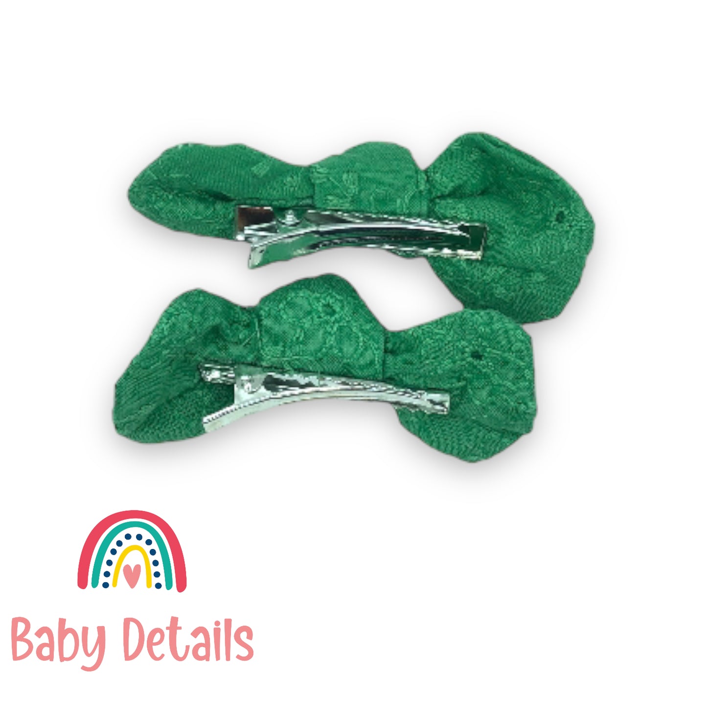 lace hair clips - Green