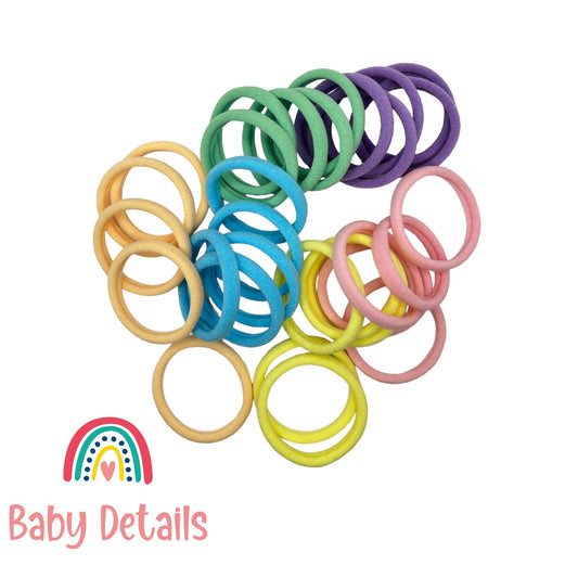 Plain Hair Ties - Candy Colors - 30 pcs