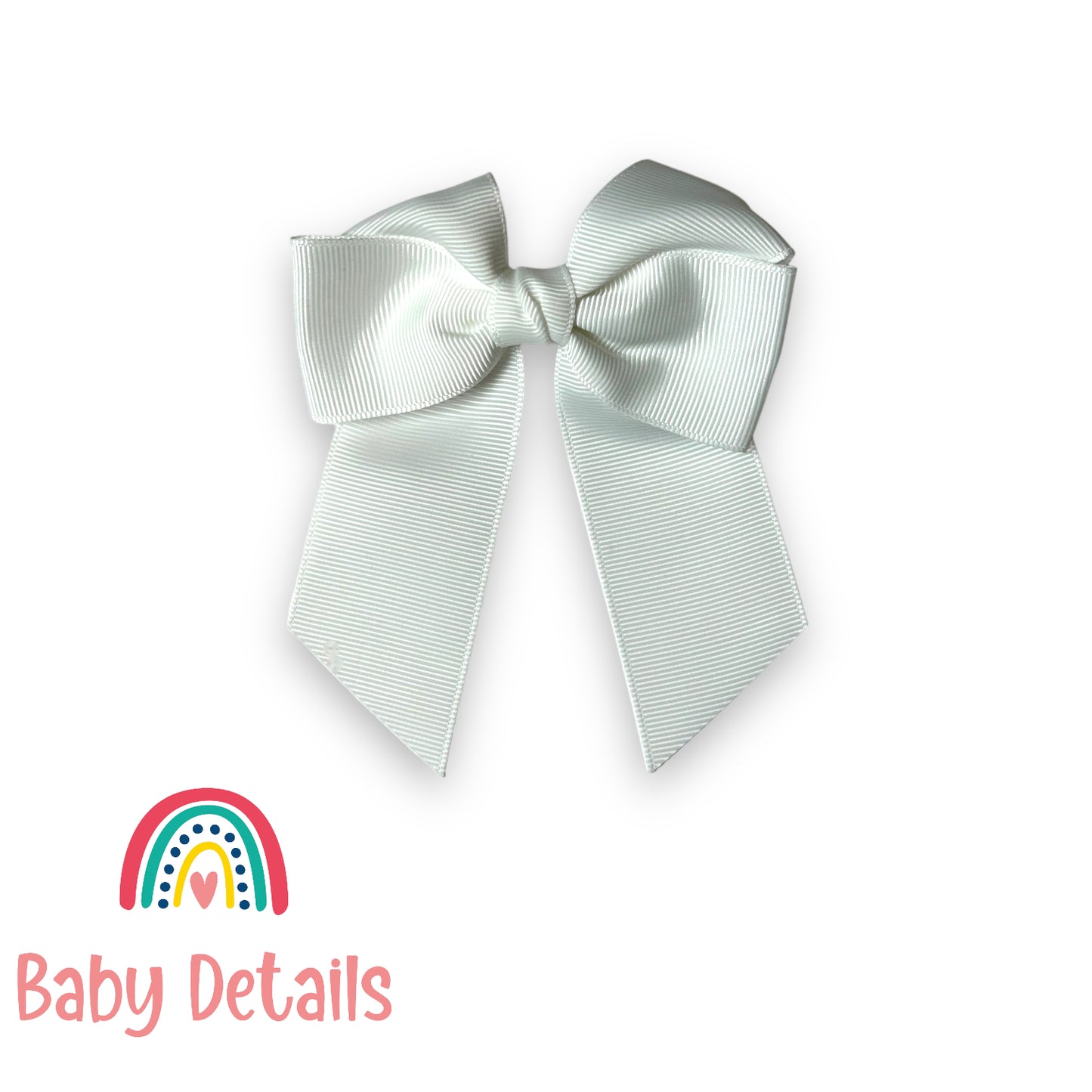 Bow with tail hair clip - White