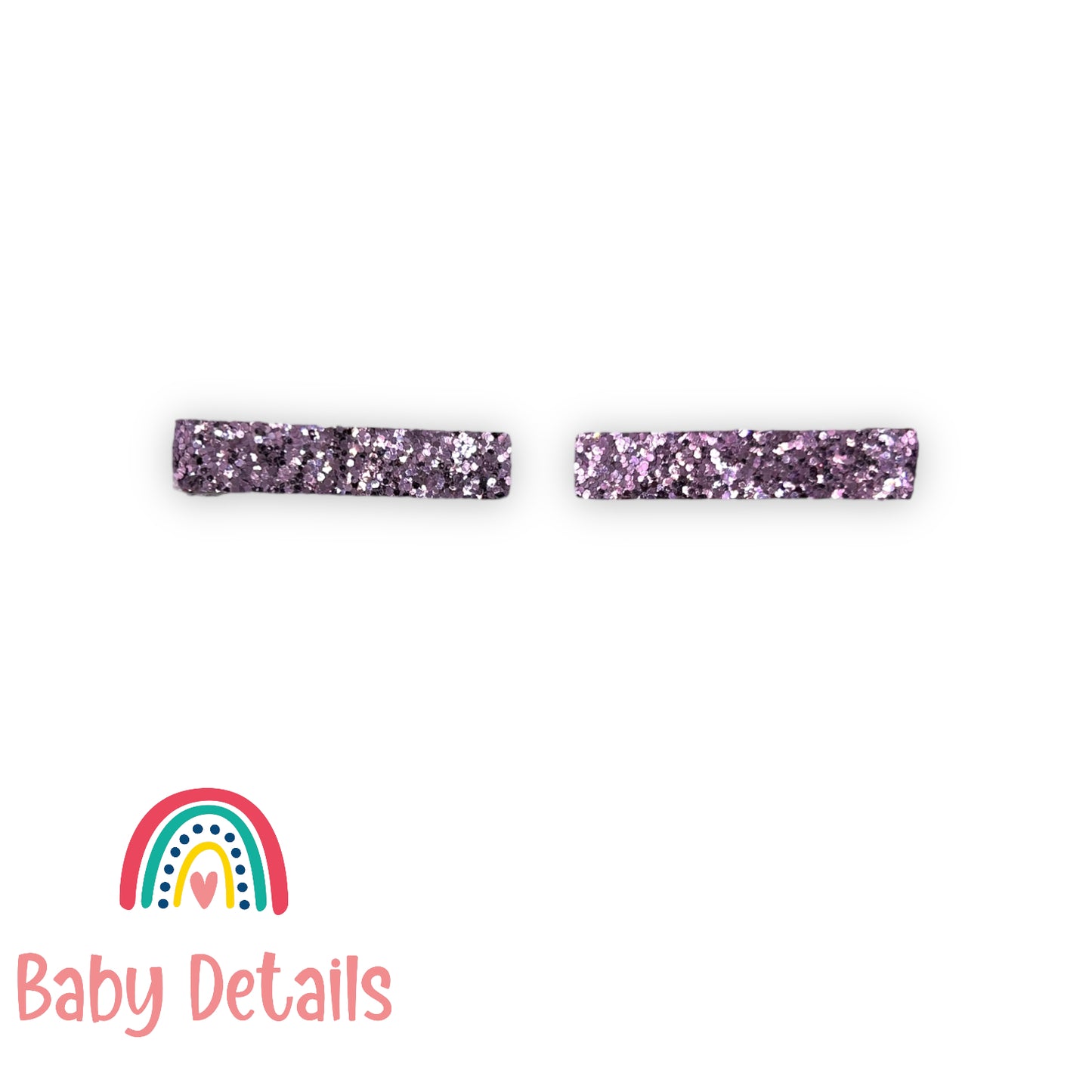 Glitter Bar Hair Clips - Purple