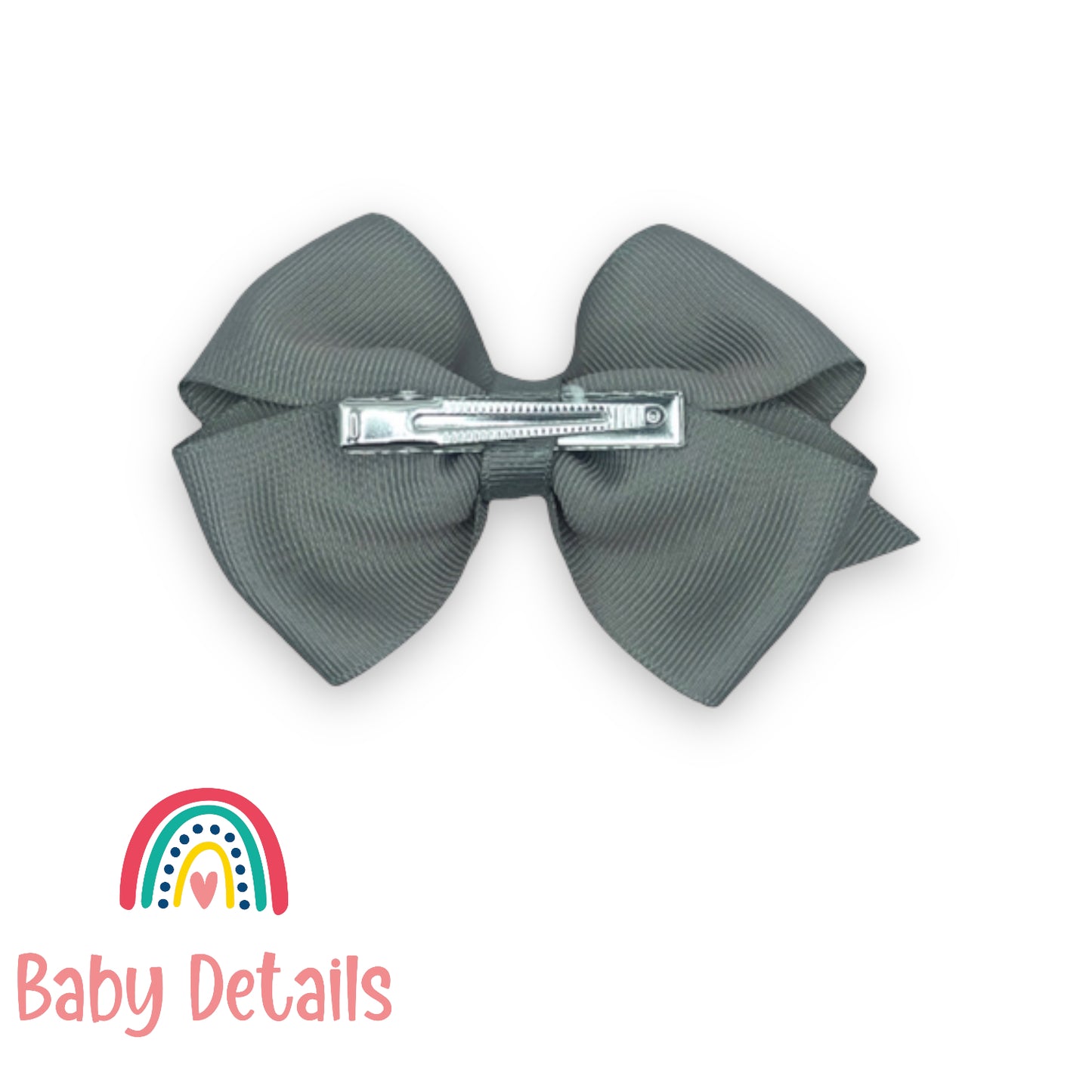 Double dark grey big bow hair clip