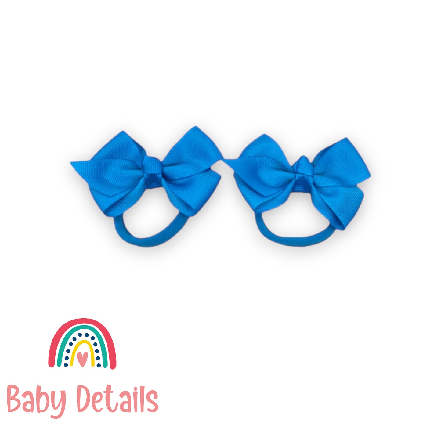 double blue bow hair ties