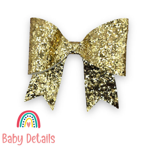 Special Bow Glitter Hair Clip - Gold