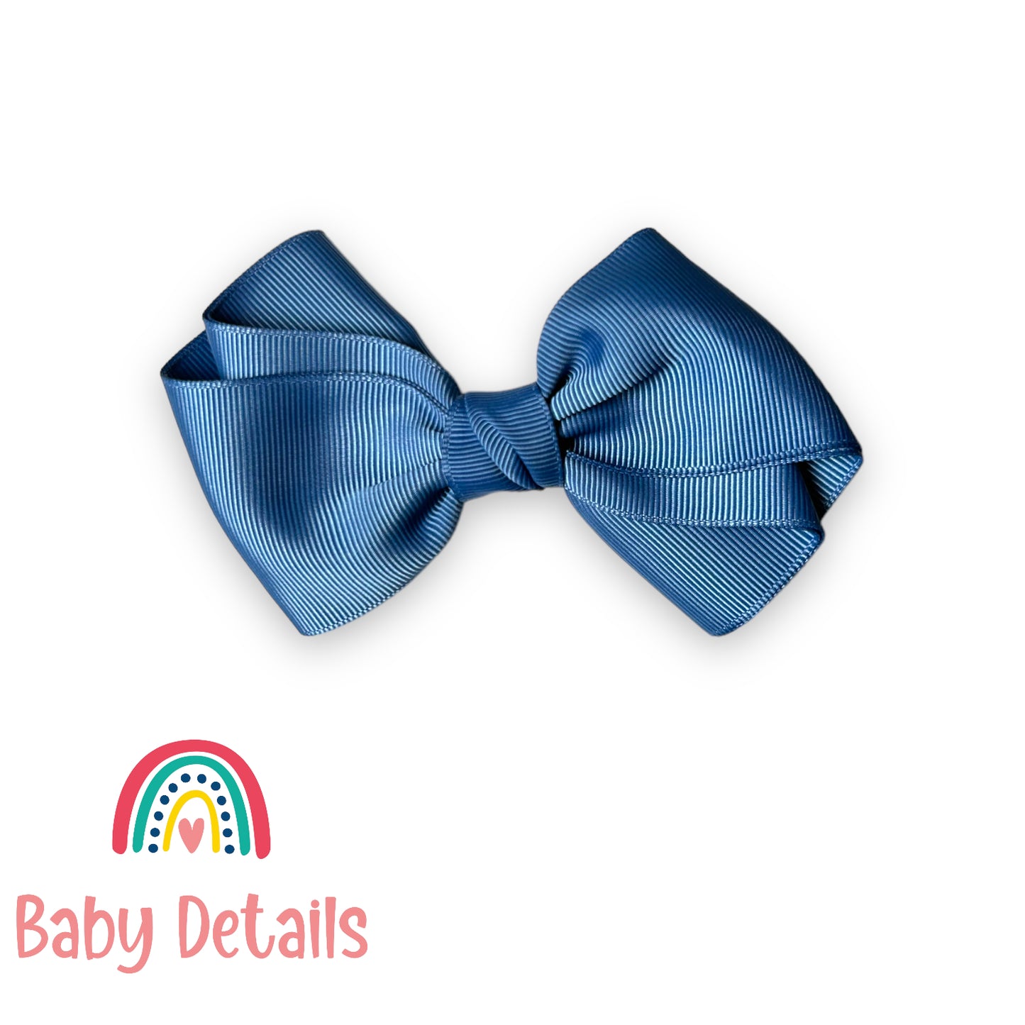 Big curved bow hair clip - Blue Grey