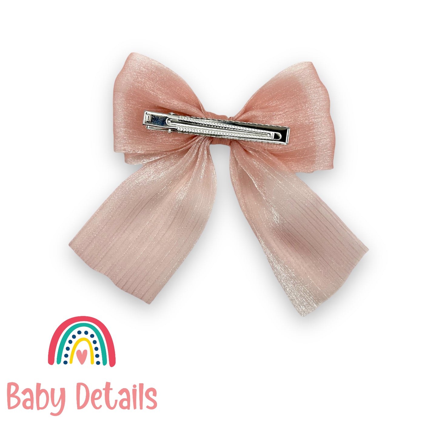 Elegant Chiffon Long Bow - Pink